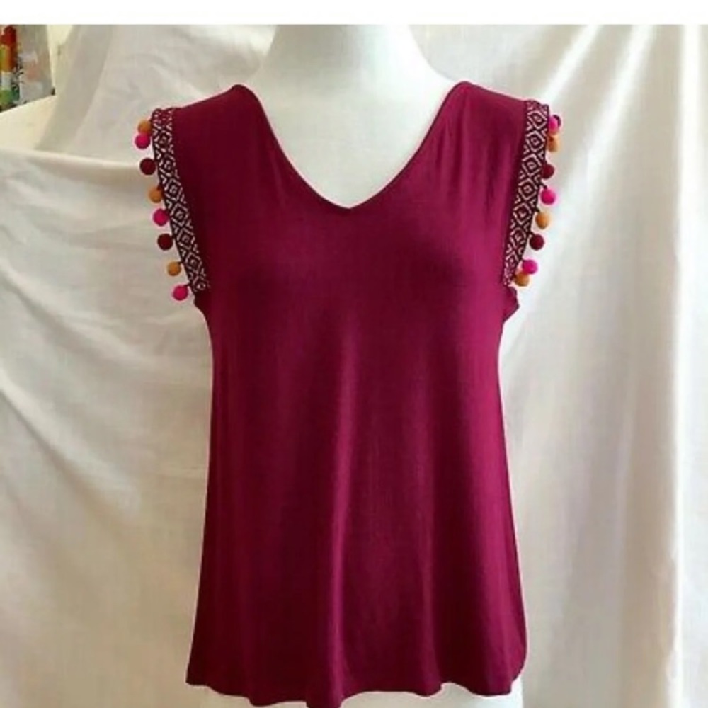 Plus size burgundy top